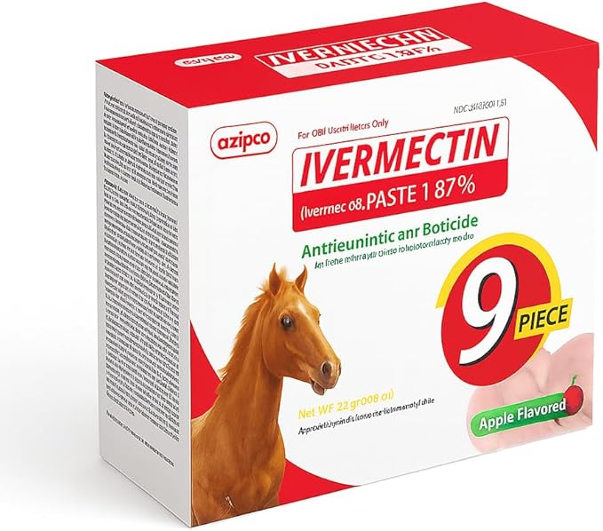 Ivermectin Horse Paste 1.87% | Apple Flavor – 6.08g Syringe for Equine Use Only Up to 1250 LB -(9-pack)