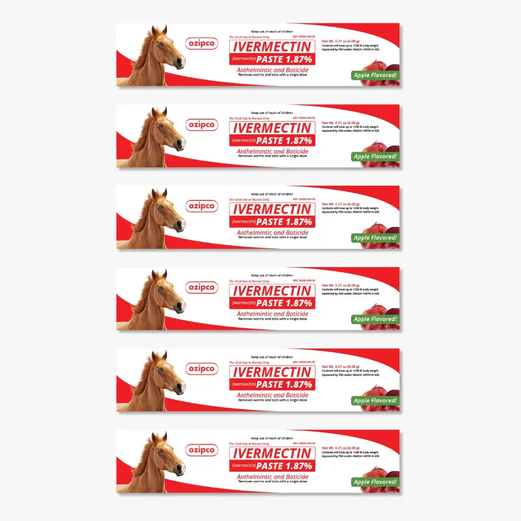 6 × IVERMECTIN Paste 1.87% – Anti-parasitic Oral Dewormer