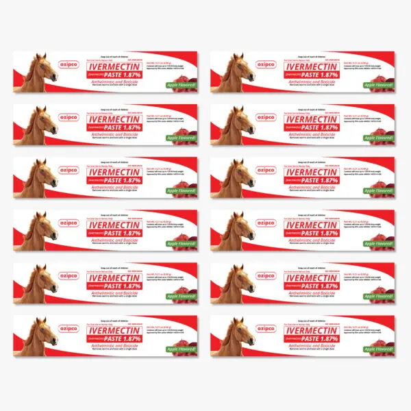 12 × IVERMECTIN Paste 1.87% – Antiparasitic Oral Dewormer