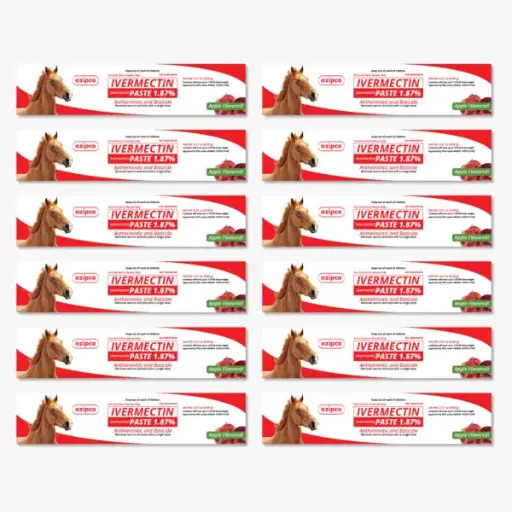 12 × IVERMECTIN Paste 1.87% – Antiparasitic Oral Dewormer
