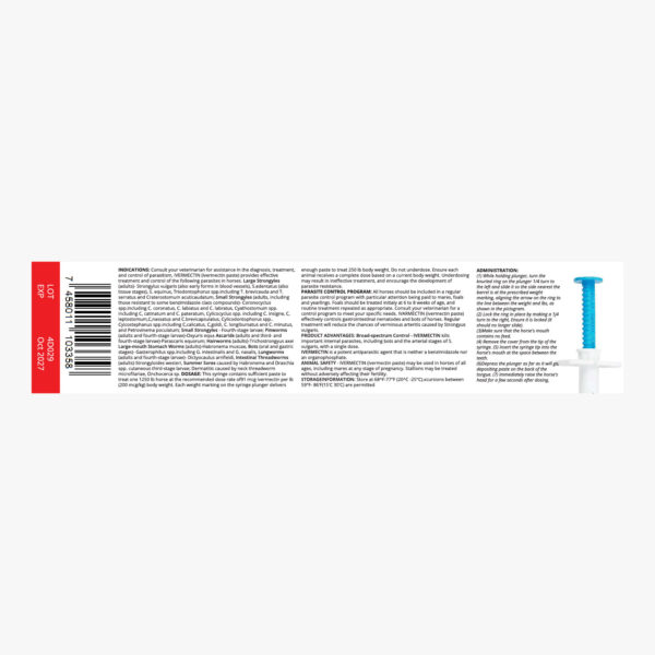 1 × IVERMECTIN Paste 1.87% – Antiparasitic Oral Dewormer - Image 3