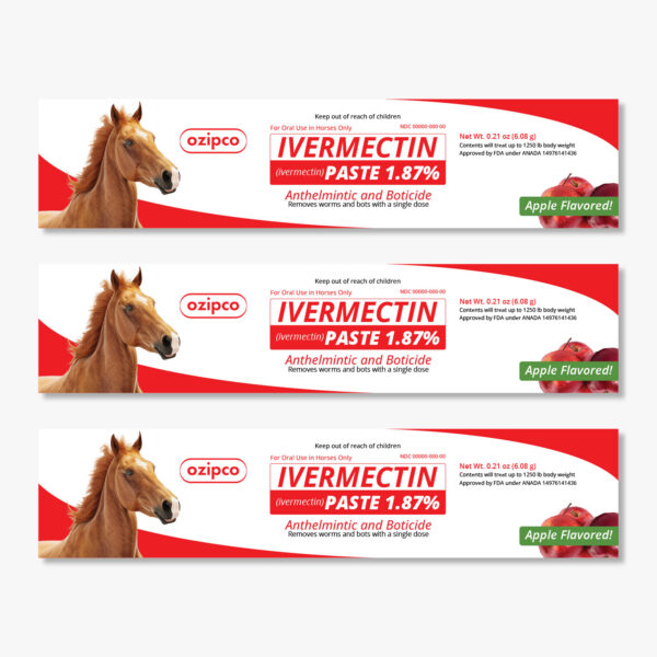 3 × IVERMECTIN Paste 1.87% – Antiparasitic Oral Dewormer